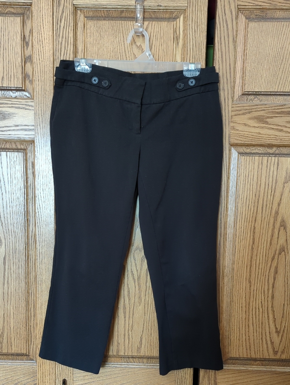 Maurices Black Capri Pants with Button Waist